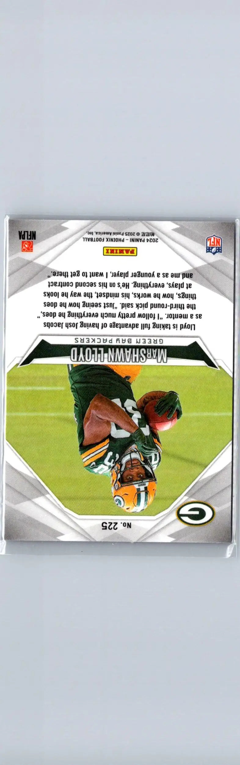 Football trading card of Marshawn Lloyd Silver from 2024 Panini Phoenix series
