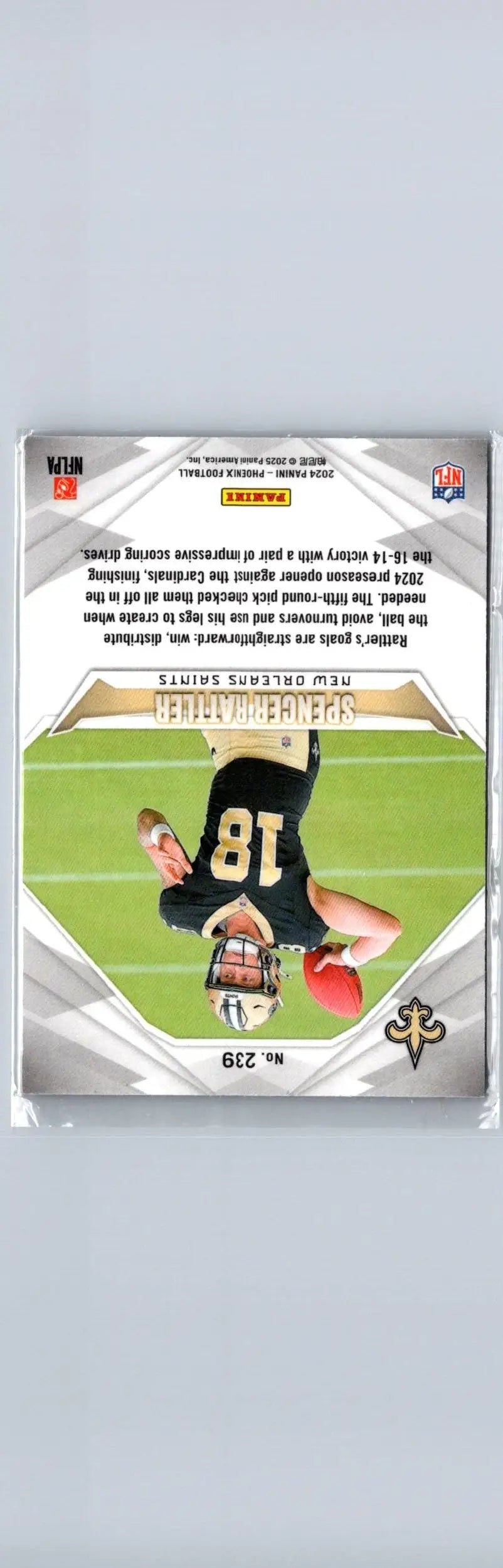 Football card of Spencer Rattler from 2024 Panini Phoenix collection