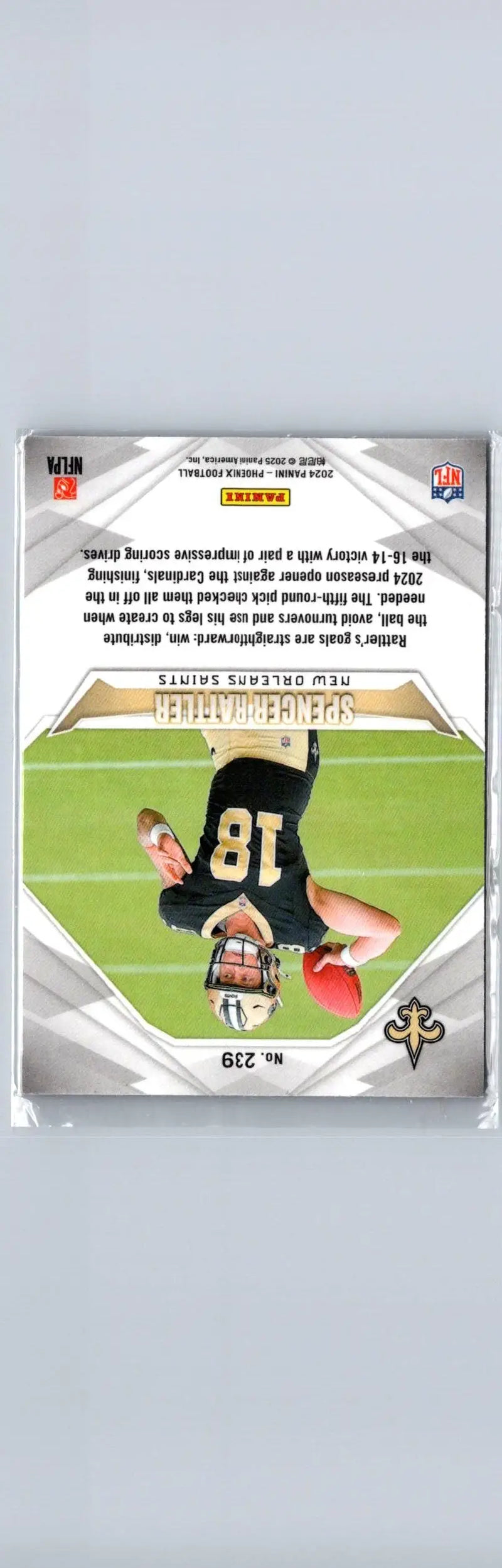 Football card of Spencer Rattler from 2024 Panini Phoenix collection