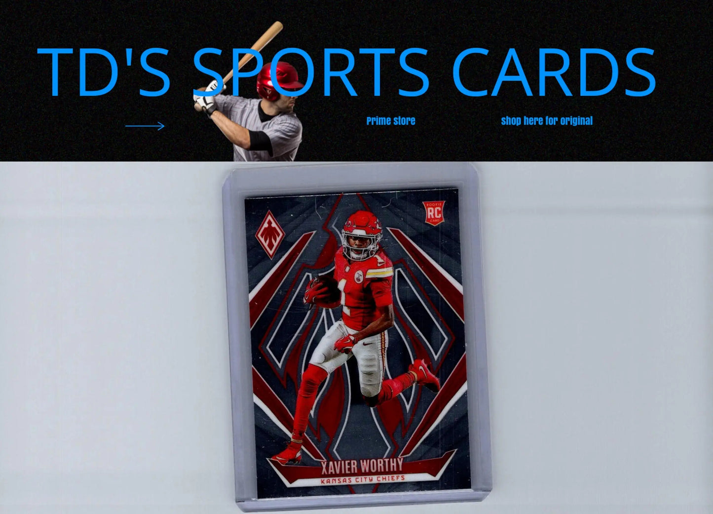 2024 Panini Phoenix Xavier Worthy football card showcasing collectible sports memorabilia