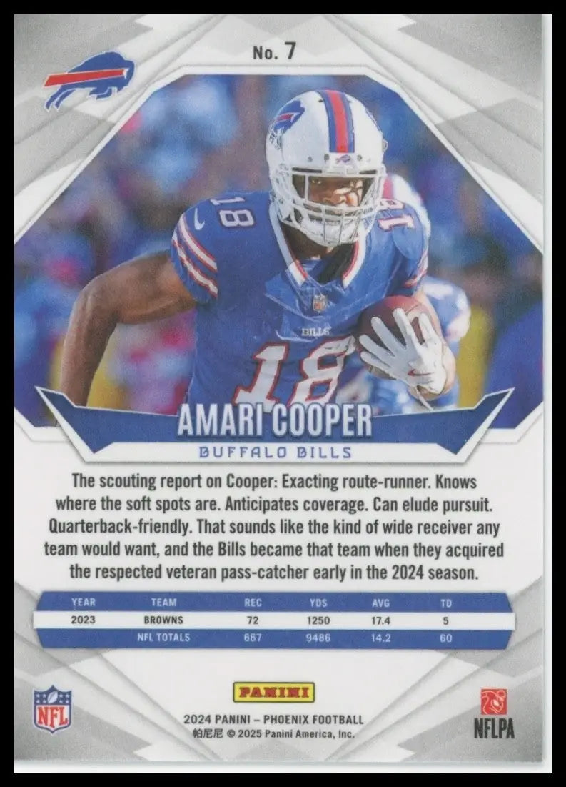 2024 Panini Phoenix Amari Cooper #7 Buffalo Bills Football Card NFL Sports - Football Card Single