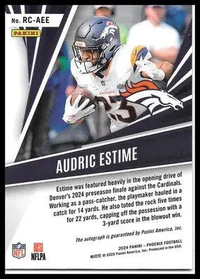 2024 Panini Phoenix Audric Estime #RC-AEE Rookie Calligraphy Lazer Auto RC