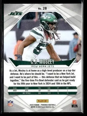 2024 Panini Phoenix C.J. Mosley #28 New York Jets