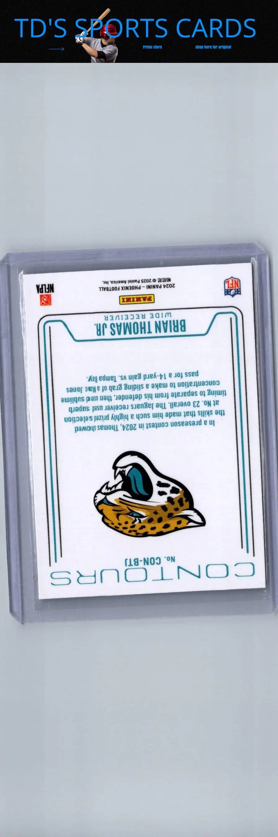Football card featuring Brian Thomas Jr. from 2024 Panini Phoenix Contours set
