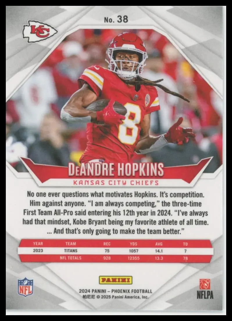 2024 Panini Phoenix DeAndre Hopkins 38 Kansas City Chiefs - Football Card Single