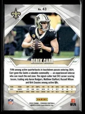 2024 Panini Phoenix Derek Carr #43 New Orleans Saints
