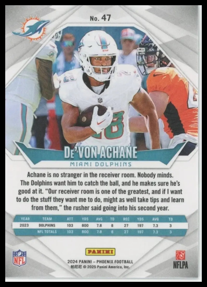 2024 Panini Phoenix - De’Von Achane #47 - Football Card Single
