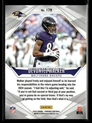 2024 Panini Phoenix Devontez Walker #178 RC Baltimore Ravens