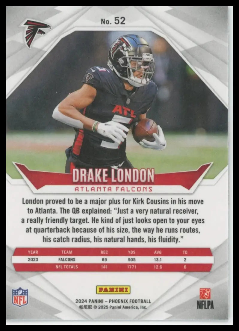 2024 Panini Phoenix Drake London 52 Atlanta Falcons - Football Card Single