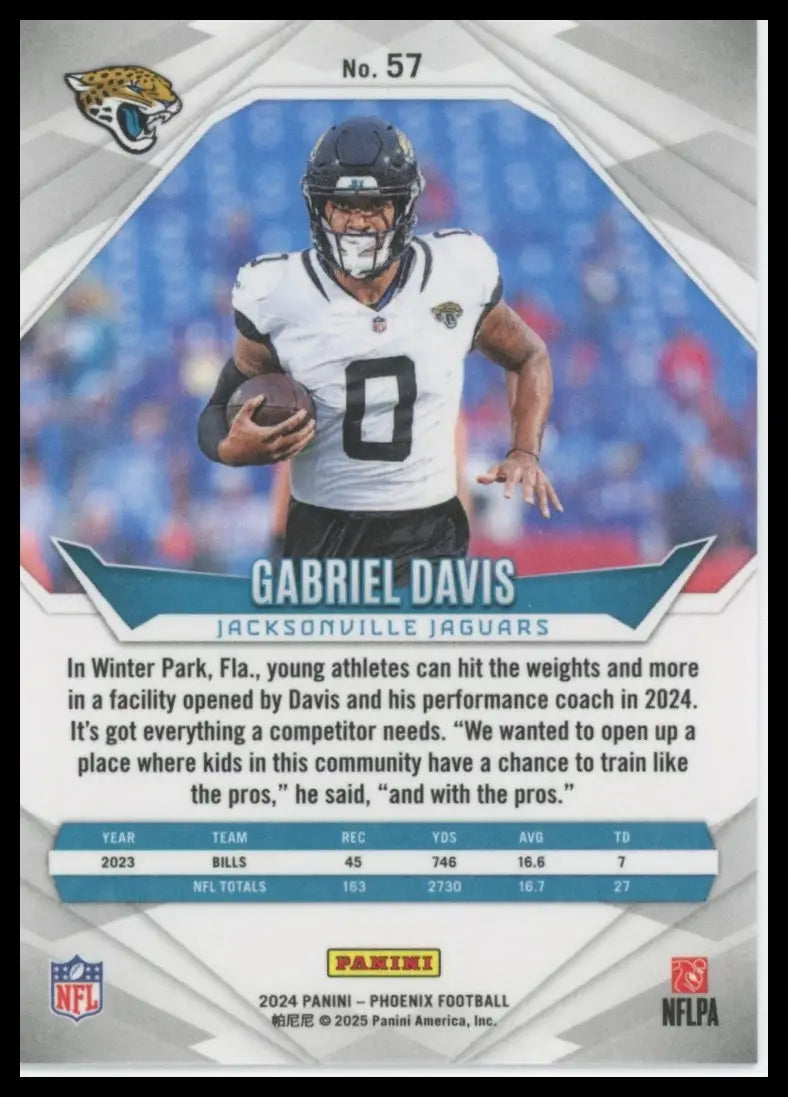 2024 Panini Phoenix Gabriel Davis 57 Jacksonville Jaguars - Football Card Single