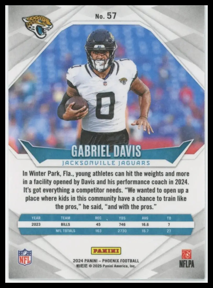 2024 Panini Phoenix Gabriel Davis 57 Jacksonville Jaguars - Football Card Single