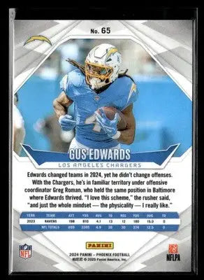 2024 Panini Phoenix Gus Edwards #65 Los Angeles Chargers - Football Card Single