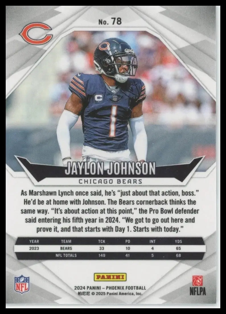 2024 Panini Phoenix Hyper Jaylon Johnson #78 Chicago Bears Football Card NFL - Football Card Single