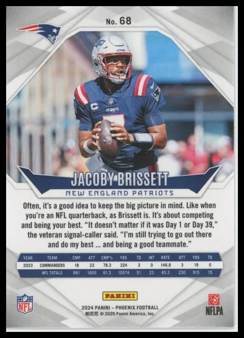 2024 Panini Phoenix Jacoby Brissett 68 New England Patriots - Football Card Single