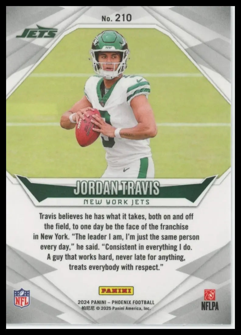 2024 Panini Phoenix Jordan Travis RC 210 New York Jets - Football Card Single