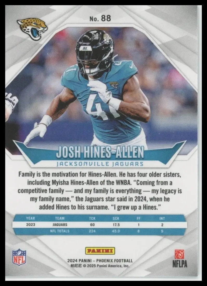 2024 Panini Phoenix Josh Hines Allen #88 Jacksonville Jaguars Football Card NFL - Football Card Single
