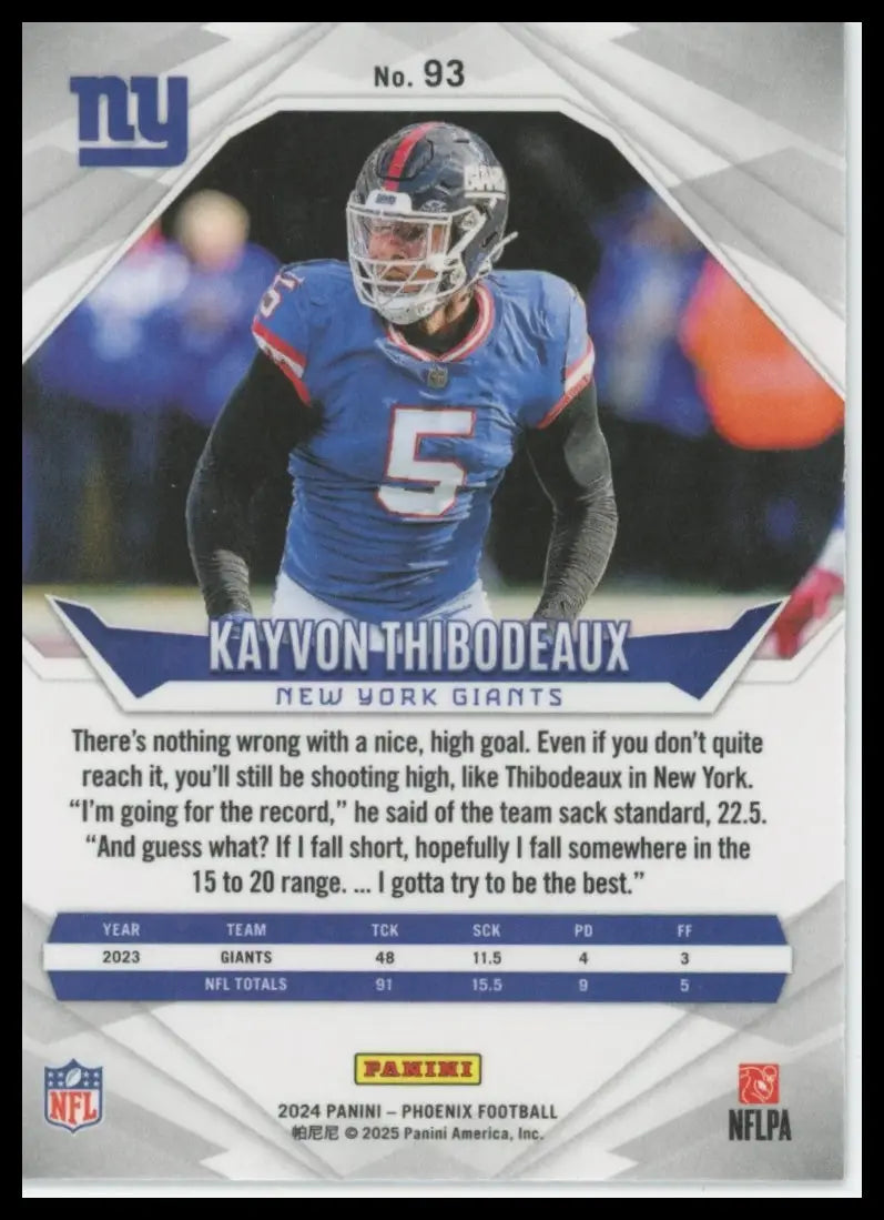 2024 Panini Phoenix Kayvon Thibodeaux 93 New York Giants - Football Card Single