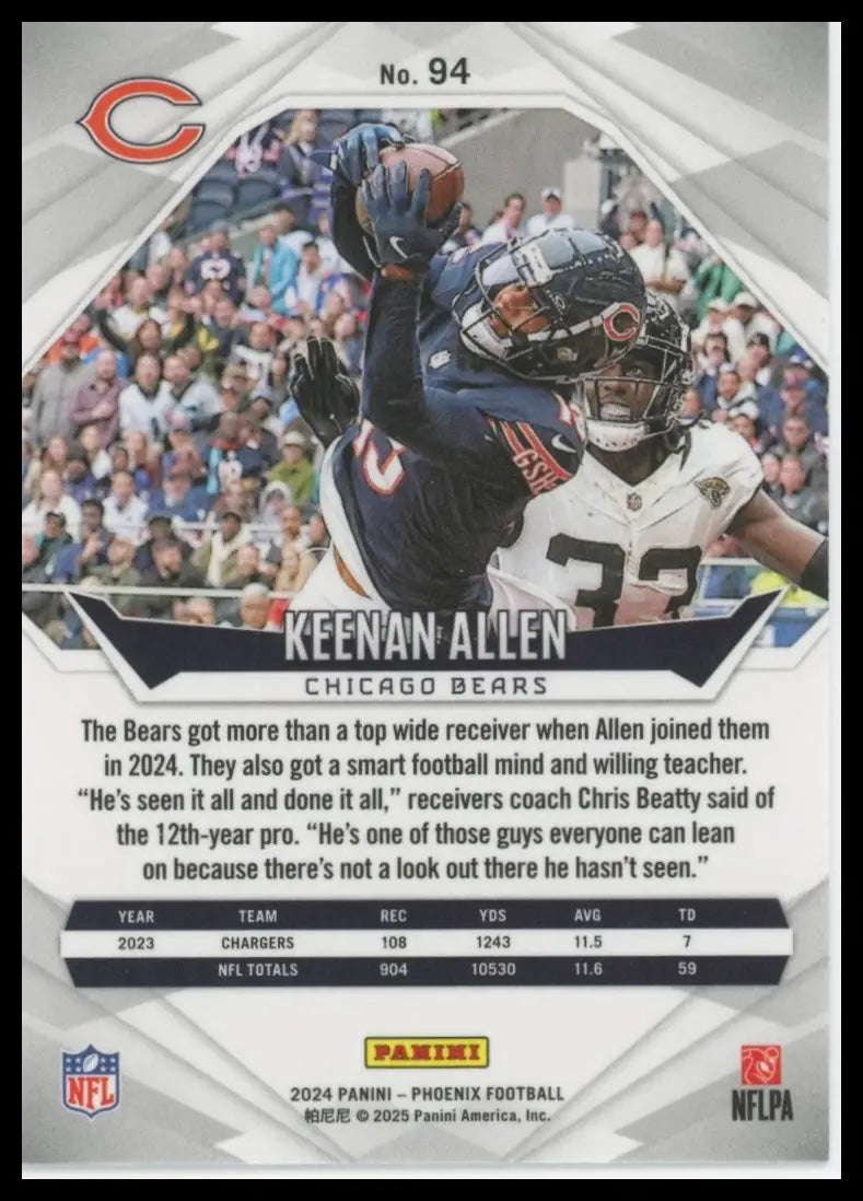 2024 Panini Phoenix Keenan Allen 94 Chicago Bears - Football Card Single