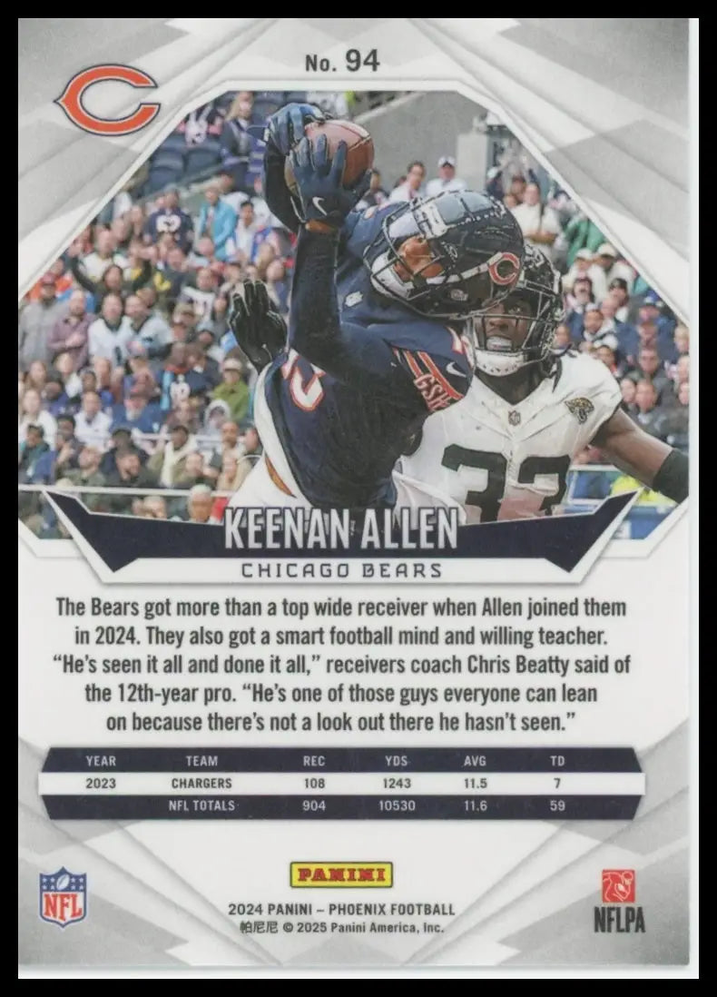 2024 Panini Phoenix Keenan Allen 94 Chicago Bears - Football Card Single