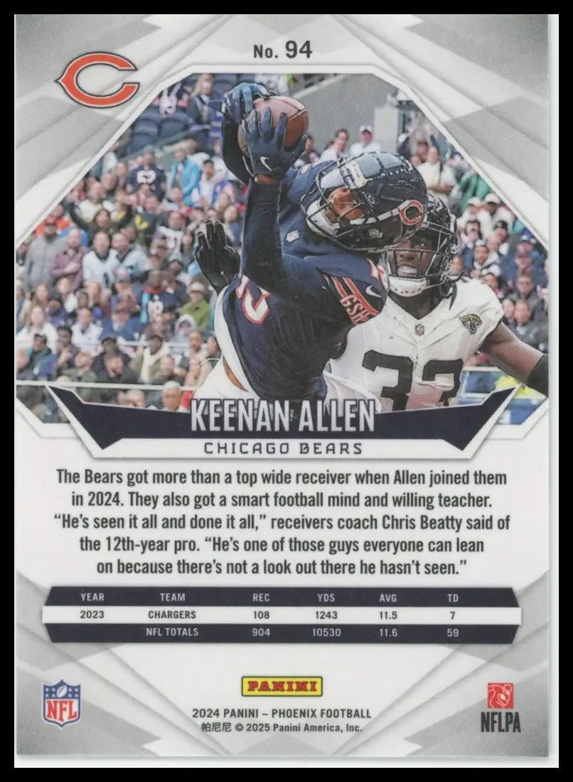 2024 Panini Phoenix Keenan Allen 94 Chicago Bears - Football Card Single