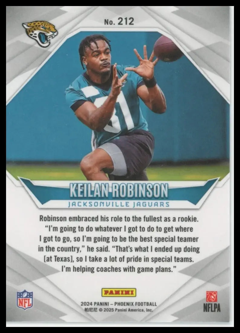 2024 Panini Phoenix Keilan Robinson RC 212 Jacksonville Jaguars - Football Card Single