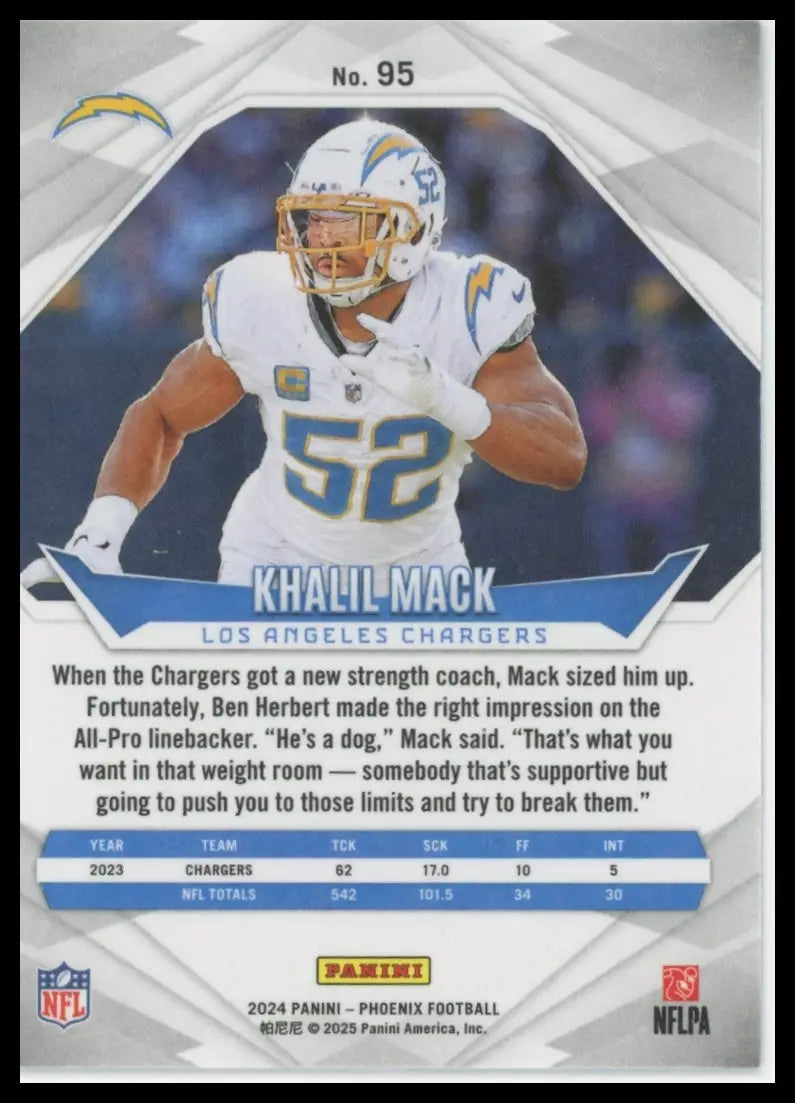 2024 Panini Phoenix Khalil Mack 95 Los Angeles Chargers - Football Card Single