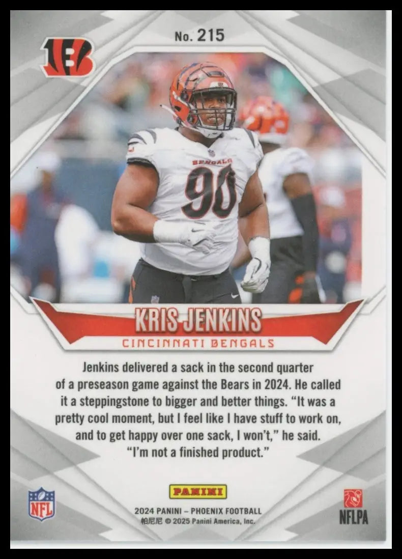 2024 Panini Phoenix Kris Jenkins RC 215 Cincinnati Bengals - Football Card Single