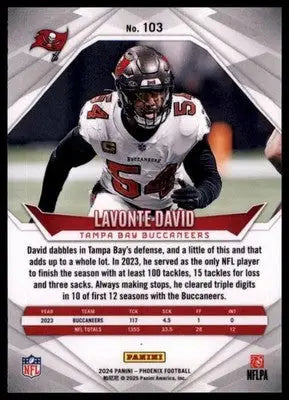 2024 Panini Phoenix Lavonte David 103 Tampa Bay Buccaneers