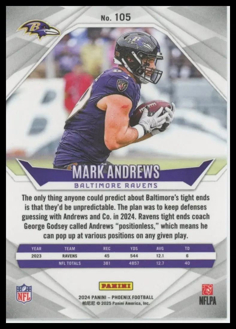 2024 Panini Phoenix Mark Andrews 105 Baltimore Ravens - Football Card Single