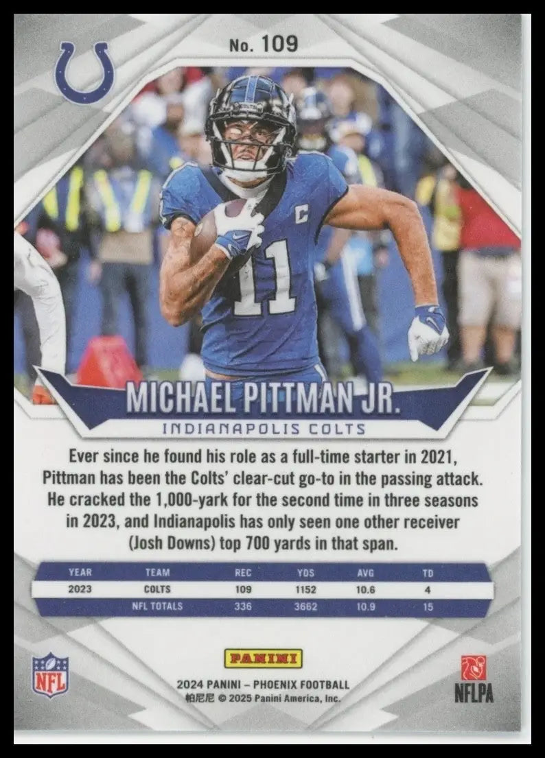 2024 Panini Phoenix Michael Pittman Jr #109 Indianapolis Colts Football Card NFL - Football Card Single