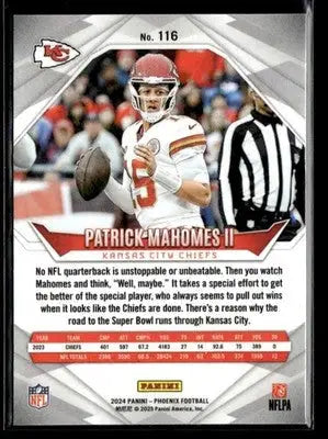 2024 Panini Phoenix Patrick Mahomes II #116 Kansas City Chiefs