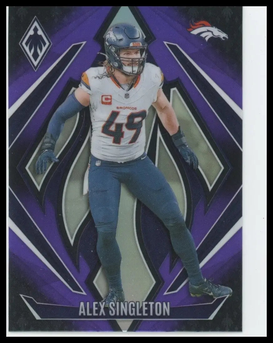 2024 Panini Phoenix Purple Alex Singleton #6 Denver Broncos Football Card NFL
