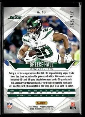 2024 Panini Phoenix - Red Fade Breece Hall #16 SN #/299 New York Jets