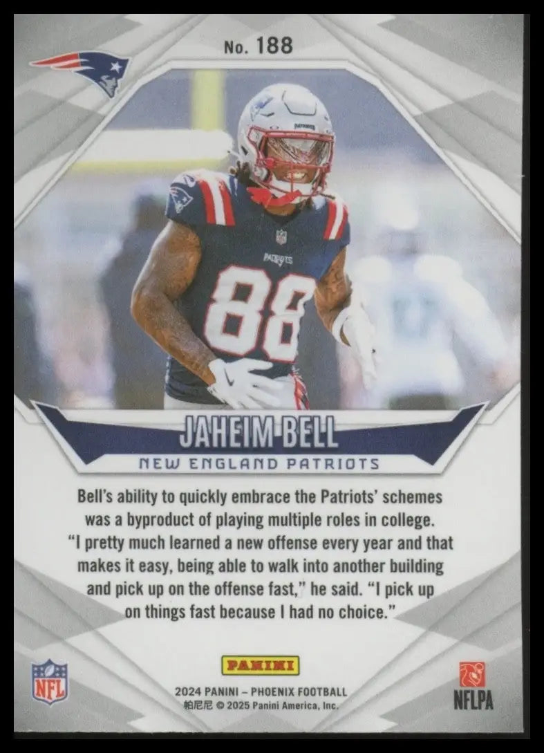 2024 Panini Phoenix Rookie Jaheim Bell #188 New England Patriots Football Card - Football Card Single