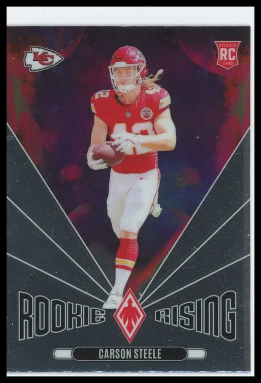 2024 Panini Phoenix Rookie Rising Carson Steele #RR-CSE Kansas City Chiefs NFL - Football Card Single