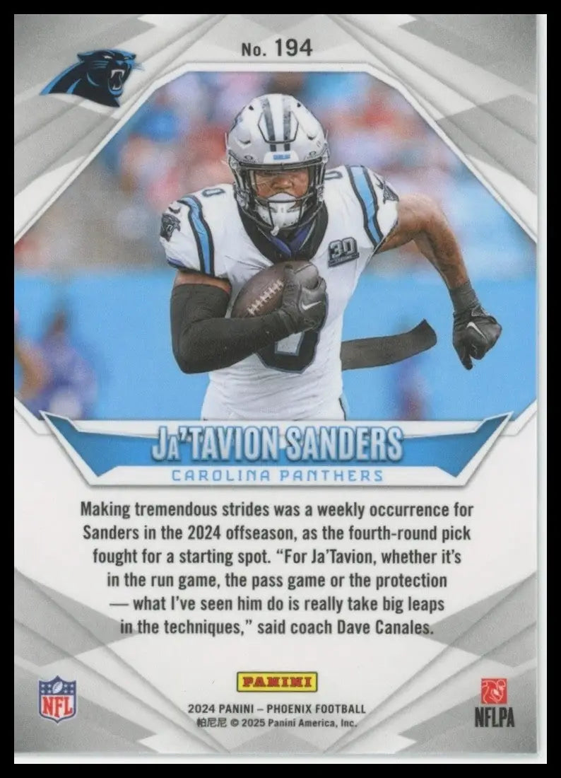 2024 Panini Phoenix - Rookies Ja’Tavion Sanders #194 (RC) - Football Card Single