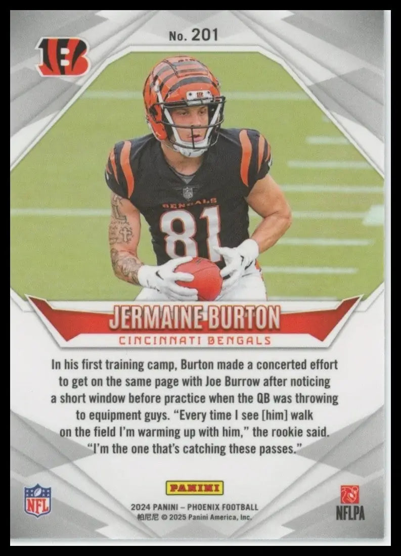 2024 Panini Phoenix - Rookies Jermaine Burton #201 Hyper (RC) - Football Card Single