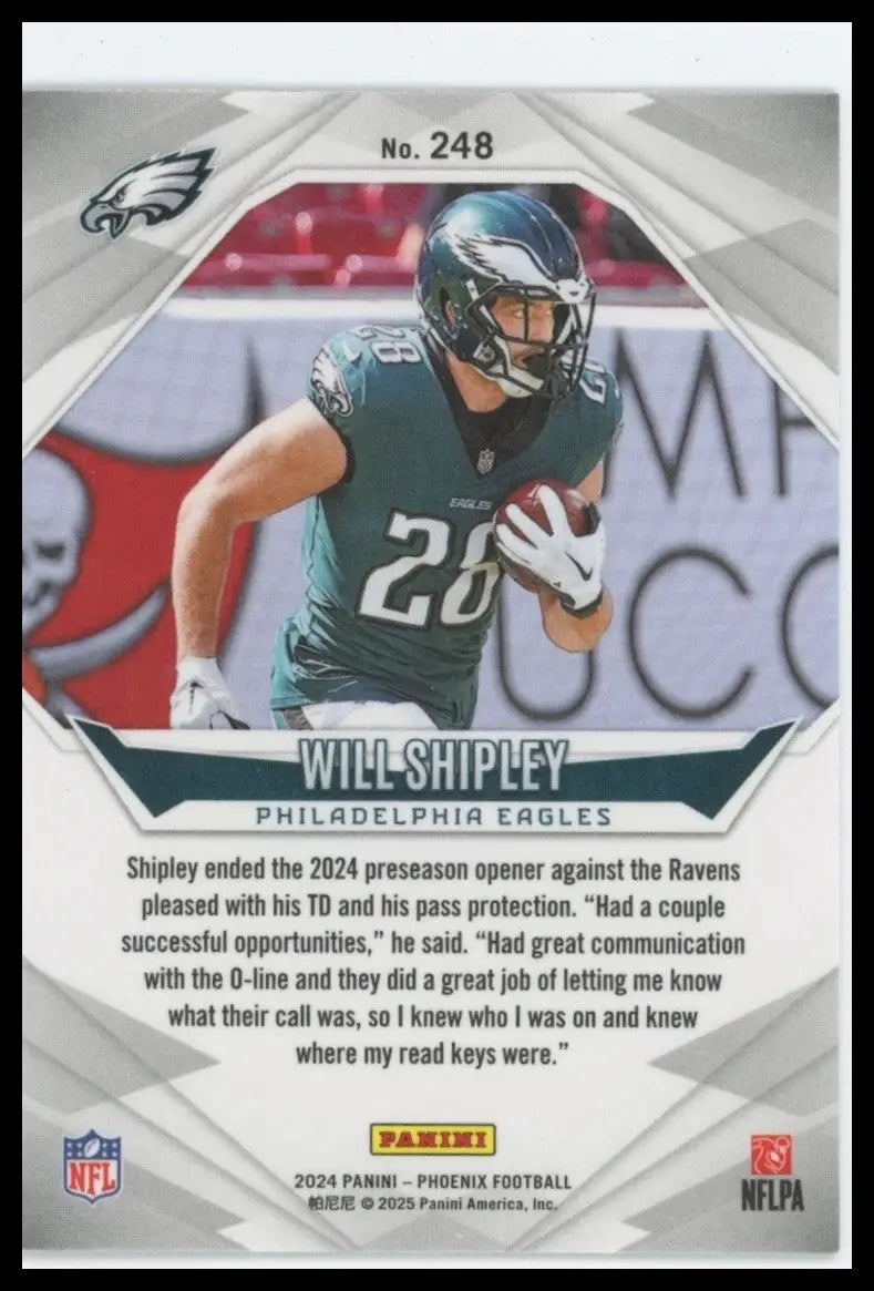 2024 Panini Phoenix - Rookies Will Shipley #248 (RC)