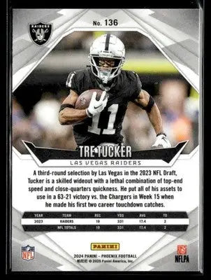 2024 Panini Phoenix Tre Tucker #136 Las Vegas Raiders