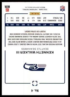 2024 Panini Photogenic Kenneth Walker III 4 Seattle Seahawks