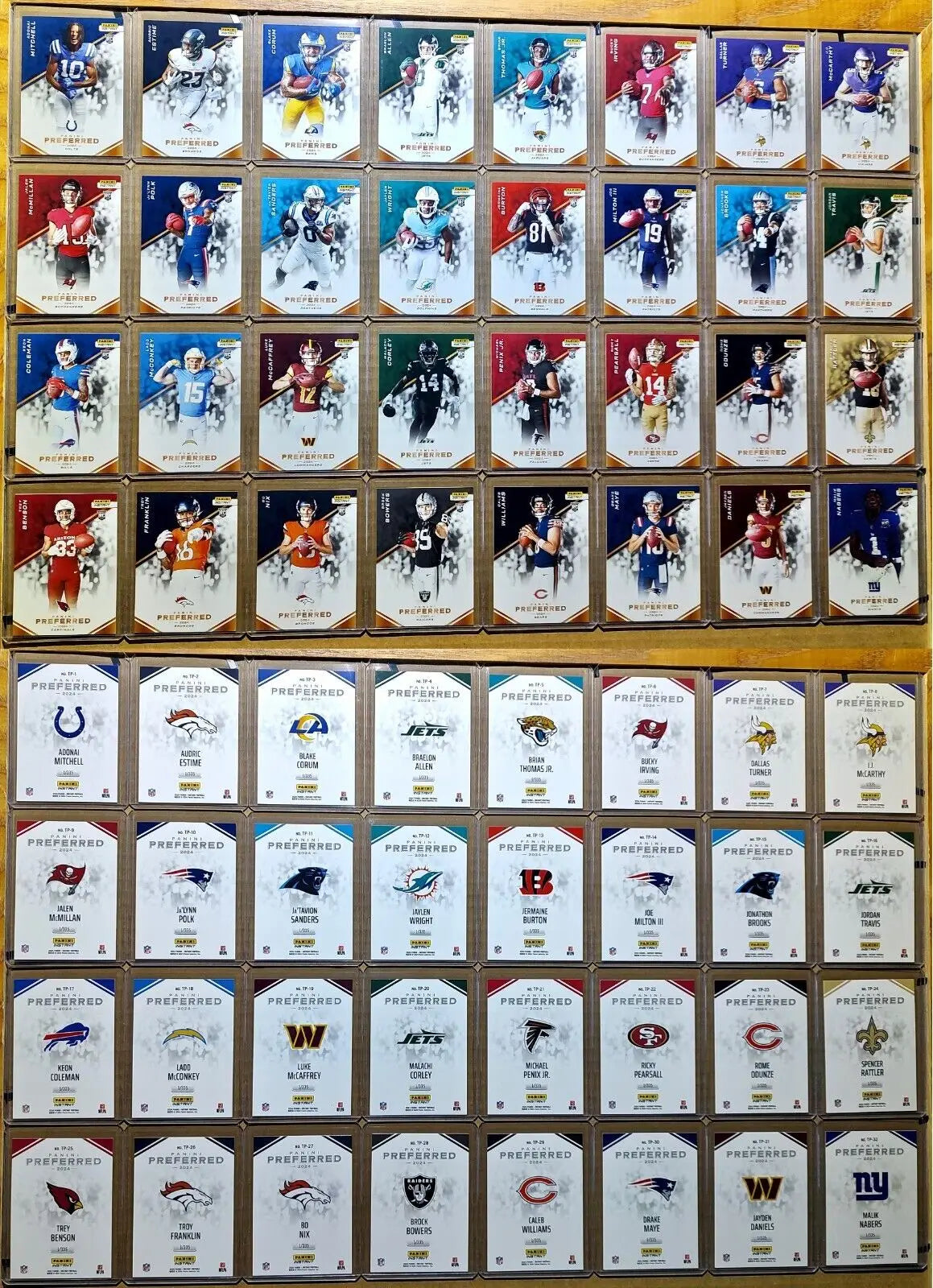 2024 Panini Preferred NFL Complete 32 Card Football Set - Football Card Single