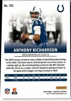 2024 Panini Prestige #125 Anthony Richardson Sunburst Xtra Points - Football Card Single