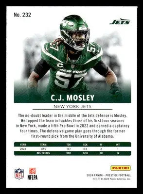 2024 Panini Prestige #232 C.J. Mosley - Football Card Single
