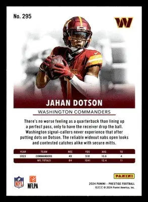 2024 Panini Prestige #295 Jahan Dotson Hyper Xtra Points - Football Card Single