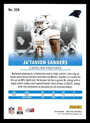 2024 Panini Prestige #358 Ja’Tavion Sanders - Football Card Single