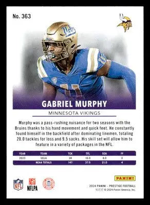 2024 Panini Prestige #363 Gabriel Murphy - Football Card Single