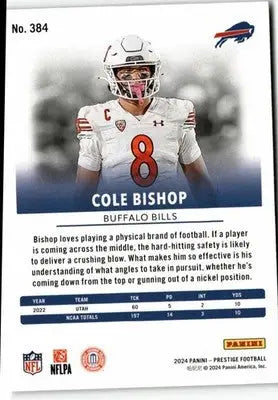 2024 Panini Prestige #384 Cole Bishop - Football Card Single