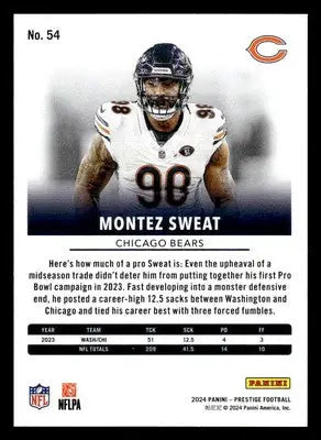 2024 Panini Prestige #54 Montez Sweat Hyper Xtra Points - Football Card Single