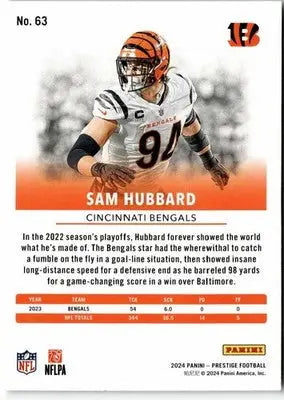 2024 Panini Prestige #63 Sam Hubbard - Football Card Single