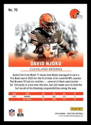 2024 Panini Prestige #70 David Njoku - Football Card Single
